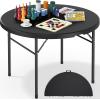 imageYITAHOME Ice Table 4FT Folding Ice Cooler Table with Drain and Detachable Skirt Portable Ice Tables for Parties BBQ Camping Picnic WhiteBlack