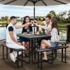 imageYITAHOME Ice Table 4FT Folding Ice Cooler Table with Drain and Detachable Skirt Portable Ice Tables for Parties BBQ Camping Picnic WhiteBlack