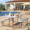 imageYITAHOME Ice Table 4FT Folding Ice Cooler Table with Drain and Detachable Skirt Portable Ice Tables for Parties BBQ Camping Picnic WhiteWhite