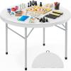 imageYITAHOME Ice Table 4FT Folding Ice Cooler Table with Drain and Detachable Skirt Portable Ice Tables for Parties BBQ Camping Picnic WhiteWhite