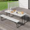 imageYITAHOME Ice Table 4FT Folding Ice Cooler Table with Drain and Detachable Skirt Portable Ice Tables for Parties BBQ Camping Picnic WhiteWhite