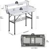imageYITAHOME Ice Table 4FT Folding Ice Cooler Table with Drain and Detachable Skirt Portable Ice Tables for Parties BBQ Camping Picnic WhiteWhite