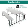 imageYITAHOME Ice Table 4FT Folding Ice Cooler Table with Drain and Detachable Skirt Portable Ice Tables for Parties BBQ Camping Picnic WhiteWhite