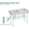 imageYITAHOME Ice Table 4FT Folding Ice Cooler Table with Drain and Detachable Skirt Portable Ice Tables for Parties BBQ Camping Picnic WhiteWhite