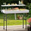 imageYITAHOME Ice Table 4FT Folding Ice Cooler Table with Drain and Detachable Skirt Portable Ice Tables for Parties BBQ Camping Picnic WhiteWhite