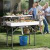 imageYITAHOME Ice Table 4FT Folding Ice Cooler Table with Drain and Detachable Skirt Portable Ice Tables for Parties BBQ Camping Picnic WhiteWhite