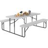 imageYITAHOME Ice Table 4FT Folding Ice Cooler Table with Drain and Detachable Skirt Portable Ice Tables for Parties BBQ Camping Picnic WhiteWhite