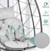imageYITAHOME Indoor Outdoor Egg Hanging Chair with Stand Swing Egg Basket Chairs Egg Chair Swing for Bedroom Garden and Balcony Grey