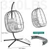 imageYITAHOME Indoor Outdoor Egg Hanging Chair with Stand Swing Egg Basket Chairs Egg Chair Swing for Bedroom Garden and Balcony Grey