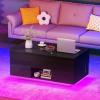 imageYITAHOME LED Lift Top Coffee Tables for Living Room with Power Outlets Charging Station Modern Coffee Table with Storage 2 Drawers ampamp Open Shelfs Rectangular Small Center Cocktail Table Glossy BlackGlossy Black