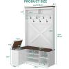imageYITAHOME LShaped Hall Tree with Bench ampamp Storage Corner Entryway Organizer with 5 Shoe Shelves Hidden Seat Compartment Hooks ampamp Open Top Storage for Living Room ampamp Hallway Walnut ampamp OffWhiteHalf Corner