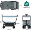 imageYITAHOME Large Collapsible Garden Cart wRemovable Canopy Heavy Duty Outdoor Foldable Garden Cart wRear Storage and Flexible Swivel Wheels for Shopping Picnic Camping SportsGreyGray