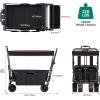 imageYITAHOME Large Collapsible Garden Cart wRemovable Canopy Heavy Duty Outdoor Foldable Garden Cart wRear Storage and Flexible Swivel Wheels for Shopping Picnic Camping SportsGreyBlack