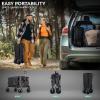 imageYITAHOME Large Collapsible Garden Cart wRemovable Canopy Heavy Duty Outdoor Foldable Garden Cart wRear Storage and Flexible Swivel Wheels for Shopping Picnic Camping SportsGreyBlack