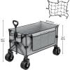 imageYITAHOME Large Collapsible Garden Cart wRemovable Canopy Heavy Duty Outdoor Foldable Garden Cart wRear Storage and Flexible Swivel Wheels for Shopping Picnic Camping SportsGreyGray