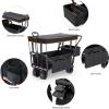 imageYITAHOME Large Collapsible Garden Cart wRemovable Canopy Heavy Duty Outdoor Foldable Garden Cart wRear Storage and Flexible Swivel Wheels for Shopping Picnic Camping SportsGreyBlack