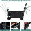 imageYITAHOME Large Collapsible Garden Cart wRemovable Canopy Heavy Duty Outdoor Foldable Garden Cart wRear Storage and Flexible Swivel Wheels for Shopping Picnic Camping SportsGreyBlack