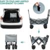 imageYITAHOME Large Collapsible Garden Cart wRemovable Canopy Heavy Duty Outdoor Foldable Garden Cart wRear Storage and Flexible Swivel Wheels for Shopping Picnic Camping SportsGreyGray