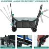 imageYITAHOME Large Collapsible Garden Cart wRemovable Canopy Heavy Duty Outdoor Foldable Garden Cart wRear Storage and Flexible Swivel Wheels for Shopping Picnic Camping SportsGreyGray