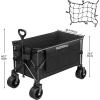 imageYITAHOME Large Collapsible Garden Cart wRemovable Canopy Heavy Duty Outdoor Foldable Garden Cart wRear Storage and Flexible Swivel Wheels for Shopping Picnic Camping SportsGreyBlack