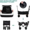 imageYITAHOME Large Collapsible Garden Cart wRemovable Canopy Heavy Duty Outdoor Foldable Garden Cart wRear Storage and Flexible Swivel Wheels for Shopping Picnic Camping SportsGreyBlack