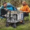 imageYITAHOME Large Collapsible Garden Cart wRemovable Canopy Heavy Duty Outdoor Foldable Garden Cart wRear Storage and Flexible Swivel Wheels for Shopping Picnic Camping SportsGreyGray