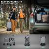 imageYITAHOME Large Collapsible Garden Cart wRemovable Canopy Heavy Duty Outdoor Foldable Garden Cart wRear Storage and Flexible Swivel Wheels for Shopping Picnic Camping SportsGreyGray