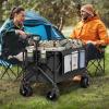 imageYITAHOME Large Collapsible Garden Cart wRemovable Canopy Heavy Duty Outdoor Foldable Garden Cart wRear Storage and Flexible Swivel Wheels for Shopping Picnic Camping SportsGreyBlack