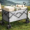 imageYITAHOME Large Collapsible Garden Cart wRemovable Canopy Heavy Duty Outdoor Foldable Garden Cart wRear Storage and Flexible Swivel Wheels for Shopping Picnic Camping SportsGreyGray