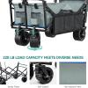 imageYITAHOME Large Collapsible Garden Cart wRemovable Canopy Heavy Duty Outdoor Foldable Garden Cart wRear Storage and Flexible Swivel Wheels for Shopping Picnic Camping SportsGreyGray