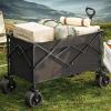 imageYITAHOME Large Collapsible Garden Cart wRemovable Canopy Heavy Duty Outdoor Foldable Garden Cart wRear Storage and Flexible Swivel Wheels for Shopping Picnic Camping SportsGreyBlack
