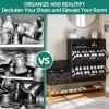 imageYITAHOME Large Shoe Storage Cabinet with 2 Flip Drawers for Entryway Shoe Cabinet with Shoe Storage Bench Hidden Narrow Shoe Rack with Doors Shoe Organizer Cabinet for Living Room BlackBlack