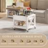 imageYITAHOME Lift Top Coffee Table with Wheels Farmhouse Square Coffee Tables for Living Room 2 Tier Small Coffee Table with Storage Compartment Rustic Wood Cocktail Table Dining Table Grey WashGrey Wash