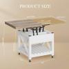 imageYITAHOME Lift Top Coffee Table with Wheels Farmhouse Square Coffee Tables for Living Room 2 Tier Small Coffee Table with Storage Compartment Rustic Wood Cocktail Table Dining Table Grey WashGrey Wash