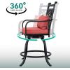 imageYITAHOME Metal Outdoor Bar Stools Set of 2 Heavy Duty Tall Patio Chairs wMax Bearing 352 Lbs ECoated Bar Height Patio Chairs wCushion ampamp Pillow for All Weather Patio Deck Poolside Rhombus BackBlack