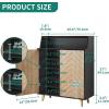 imageYITAHOME Metal Shoe Cabinet 5 Tier Storage Cabinet with 2 Doors Fluted Entryway Shoe Rack Cabinet Free Standing Shoe Organizer with Adjustable Shelves for Entryways Hallways Living Room BlackBlack