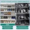 imageYITAHOME Metal Shoe Cabinet 5 Tier Storage Cabinet with 2 Doors Fluted Entryway Shoe Rack Cabinet Free Standing Shoe Organizer with Adjustable Shelves for Entryways Hallways Living Room BlackWhite