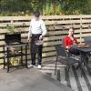 imageYITAHOME Outdoor Grill Table with Hooks and Side Handle Movable Outdoor Prep Table for Pizza Oven and BBQ Grill Cart Fit for Patio Garden Lawn Porch Kitchen Sliver and Black16D x 299W x 314H