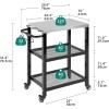 imageYITAHOME Outdoor Grill Table with Hooks and Side Handle Movable Outdoor Prep Table for Pizza Oven and BBQ Grill Cart Fit for Patio Garden Lawn Porch Kitchen Sliver and Black16D x 299W x 314H