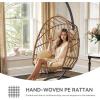 imageYITAHOME Outdoor Hanging Egg Chair Patio Wicker Hammock Egg Chair with Cushion Beige with Stand