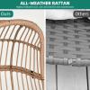 imageYITAHOME Outdoor Narrow Egg Chair Wicker Patio Rattan Basket Chair with 370lbs Capacity Indoor Egg Chairs with Stand ampamp Cushion Cocoon Chair for Bedroom Patio Balcony  BeigeBeige