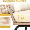 imageYITAHOME Outdoor Narrow Egg Chair Wicker Patio Rattan Basket Chair with 370lbs Capacity Indoor Egg Chairs with Stand ampamp Cushion Cocoon Chair for Bedroom Patio Balcony  BeigeBeige