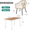 imageYITAHOME Outdoor Patio Dining Set 5pcs 59quot Outdoor Table and Chairs Patio Dining Furniture Sets for 46 with Umbrella Hole Outdoor Dining Table Set for Garden Lawn Porch Indoor Beige5PCS