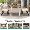 imageYITAHOME Outdoor Patio Dining Set 5pcs 59quot Outdoor Table and Chairs Patio Dining Furniture Sets for 46 with Umbrella Hole Outdoor Dining Table Set for Garden Lawn Porch Indoor Beige5PCS
