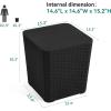 imageYITAHOME Outdoor Resin Storage Container 33Gallon Round Deck Organizer for Patio Cushion Pool Accessories Lightweight ampamp Weatherproof Doubles as Table Light BrownBlack