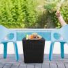 imageYITAHOME Outdoor Resin Storage Container 33Gallon Round Deck Organizer for Patio Cushion Pool Accessories Lightweight ampamp Weatherproof Doubles as Table Light BrownBlack