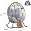 imageYITAHOME Outdoor Rocking Egg Chair with Cushioned Comfort Wicker Patio Rocker 250lb Capacity AntiSlip AllWeather Resilient Rattan Design for Indoor ampamp Outdoor Relaxation Spaces Light GreyLight Grey