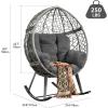 imageYITAHOME Outdoor Rocking Egg Chair with Cushioned Comfort Wicker Patio Rocker 250lb Capacity AntiSlip AllWeather Resilient Rattan Design for Indoor ampamp Outdoor Relaxation Spaces Light GreyGrey
