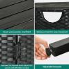 imageYITAHOME Outdoor Storage Cabinet Patio Bar Table with Two Doors and Shelves Weatherproof Wicker Storage Console Table for Outdoor Cushions Pool Tool and Garden Potting  Black