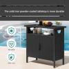 imageYITAHOME Outdoor Storage Cabinet Patio Deck Bench Storage Table Wicker Storage Console Bench for Outdoor Cushions Pool Tool and Garden Potting BrownBlack